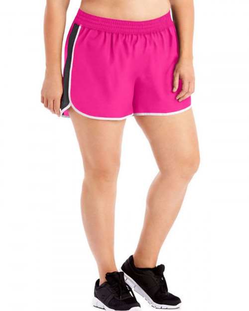 Just My Size OJ362 Women's Active Woven Run Shorts - Vivid Fuchsia/White Binding - 20 #%20