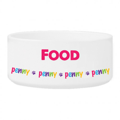 The baked imprint on this ceramic food bowl blends well with a bright color scheme to charm your female pet. It can be customized. The uniqueness in design and an element of exclusivity makes this personalized food bowl a wonderful gift for your beloved #food