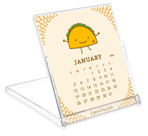 12-month paper desk calendar #food