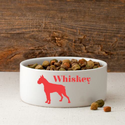 This heavy ceramic bowl features an attractive dog shaped silhouette and name. Over 40 different silhouette breeds are available. This ceramic dog food bowl is made specifically to suit the need of your smaller pet. Designed in a compact shape, this dog b #best