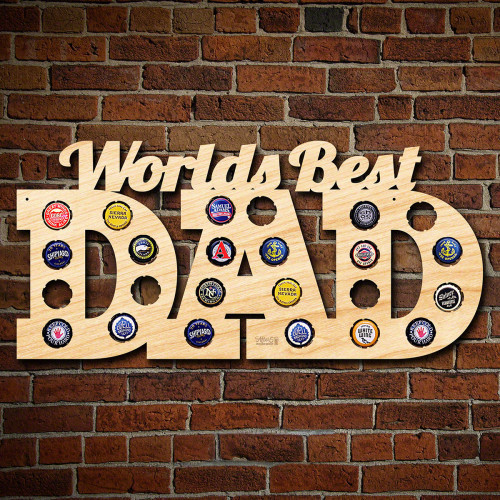 It doesn't matter if he is a craft beer enthusiast or a more traditional imbiber, any beer loving dad will love this unique bottle cap art. Crafted from 1/4" cut American birch wood, each of these beer cap maps proudly proclaims your dad as the world's be #best