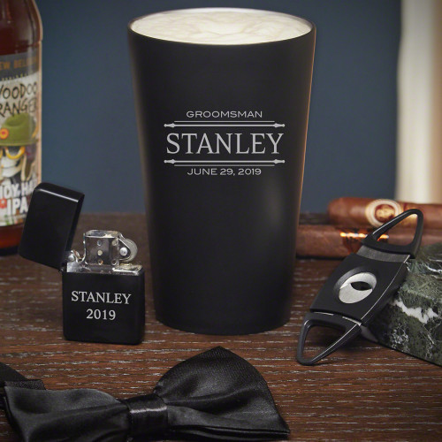 You want to ask your buddy to be your best man for your upcoming wedding, but you donâ€™t know how. This best man gift set is the perfect way! With a personalized pint glass, lighter, cigar cutter, and a bow tie, this set has everything your friend needs #best