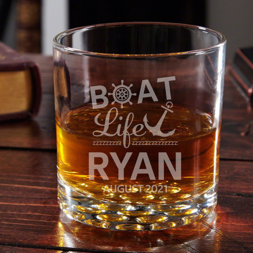 Though boat captains are often thought of as rum drinkers, you stand out with your personalized whiskey glass. As the captain of your own ship you drink what you damn well please! Make this glass yours with two lines of text to make sure everyone knows th #best