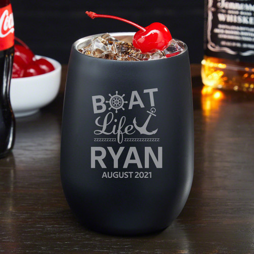 When glass just isnâ€™t good enough, a stainless steel wine tumbler has your back. Gone are the days of your wine getting too warm from you holding onto the glass. This Yeti style tumbler will keep your drink cold the entire time youâ€™re out on the boat #best