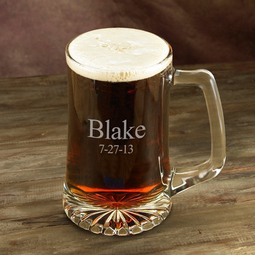 Classically styled with a comfortable handle and weighty bottom, this sports mug holds 25 fluid ounces of your favorite beverage. Personalized with two lines of up to 15 characters per line. #mug
