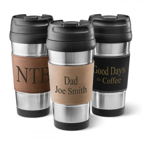 Sip hot beverages conveniently in this stainless steel mug that features a cylindrical profile with a screw lid at the top. It is wrapped with faux leather. The tall and tough profile of this steel mug makes it a wonderful container for hot beverages as #mug