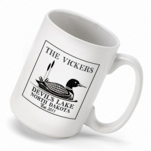 Start your morning off with a cup of coffee in our beautiful Loon Mug! With fee personalization, it makes a great gift for any occasion, or add it to your own collection! This ceramic mug holds 15 ounces, is dishwasher safe and features the image of a loo #mug