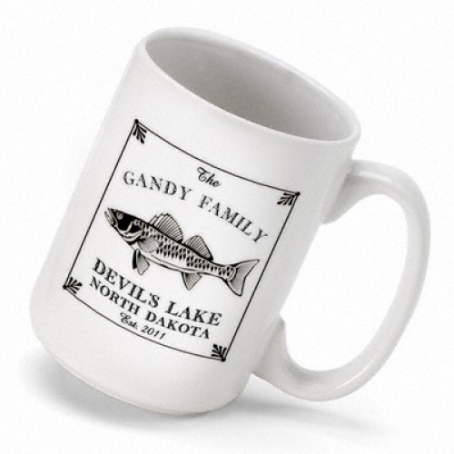 A handsome and unique gift for the fisherman in your life, this Walleye Mug is personal and affordable! Now he can enjoy a cup of his favorite beverage in style! This heavy duty mug is made of ceramic, dishwasher safe and holds 15 ounces. To make it even #mug