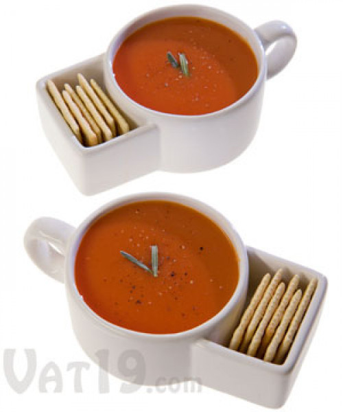 Soup & Cracker Mugs (set of 2) #mug