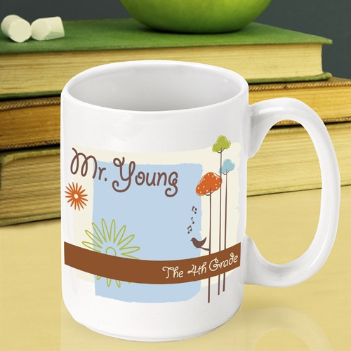 Thank a great instructor with an end of year teachers mug! Express your gratitude to a wonderful teacher with our custom Nature's Song teacher mug. This lovely mug will look wonderful sitting on their desk and is sure to be the envy of the staff lounge! #mug