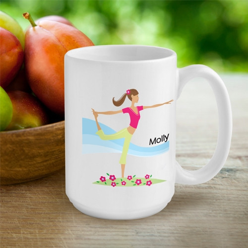 Surprise her with a coffee mug featuring her favorite hobby or activity! Our Active Girl custom coffee mugs are great for the gal on the go! Each heavy white ceramic mug features a trendy icon with your choice of hair color and activity. Whatever her favo #mug