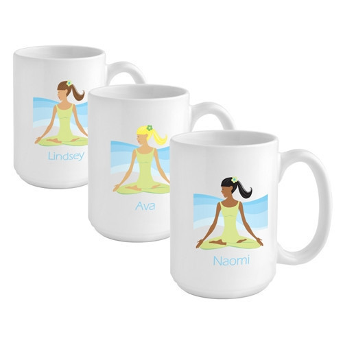 Now she can meditate over a warm cup of chai tea with our Meditate coffee mug! Meditate on this. Our Meditation coffee mug is a perfect gift. This stylish coffee cup features fun imagery and personalization for a gift that uniquely expresses her individu #mug