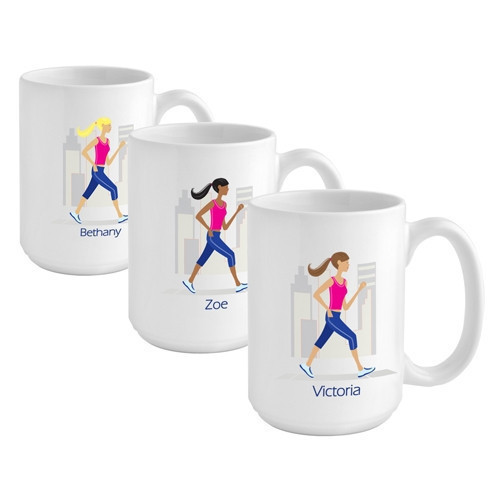 Give a girl on the run a custom coffee mug to reflect her favorite activity! A girl on the run needs a stylish coffee mug to come home to! Our Walking and Running coffee cup is the perfect way to unwind with a soothing beverage after exercising. Her 15 ou #mug