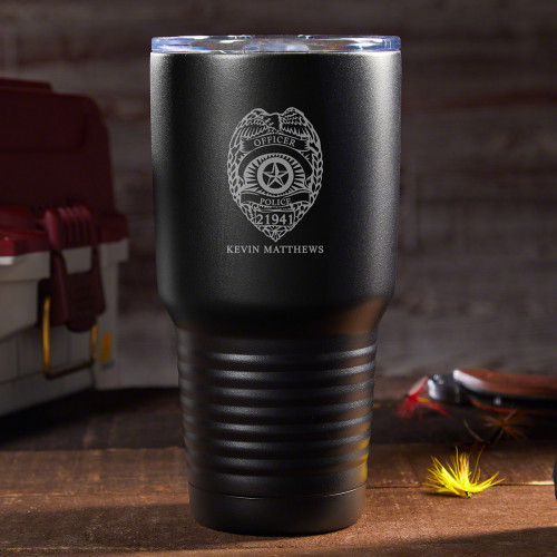 Alert: Code Coffee! For the law enforcement officer on the go, there is no better suspect of convenience than this awesome custom insulated travel mug. Crafted from food grade 18/8 stainless steel that is double walled and vacuum insulated your beverages #mug