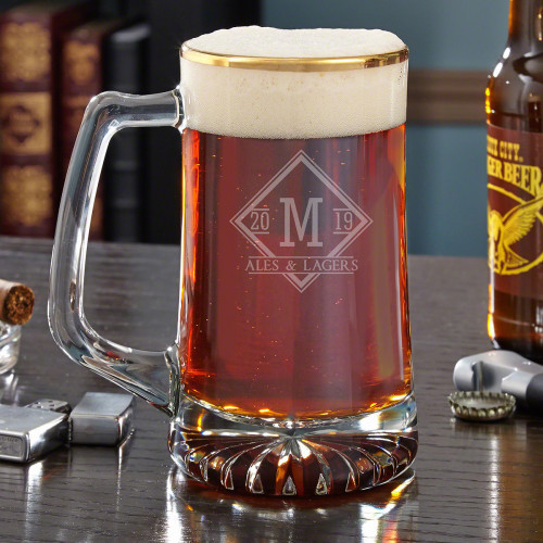 A big beer deserves equally impressive custom beer glassware to go with it. For the guy who insists upon having a â€œman-sizedâ€ mug of suds, but still likes to keep things classy when quaffing, there is now an all-in-one solution. Forged from the finest #mug