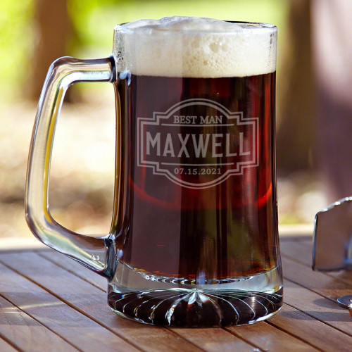 Pint glasses are nice and all, but thereâ€™s just something different about drinking beer in a mug. This personalized beer mug is a must-have for beer lovers everywhere. From the sturdy handle to the unique starburst base, this mug is the ideal beer gift. #mug