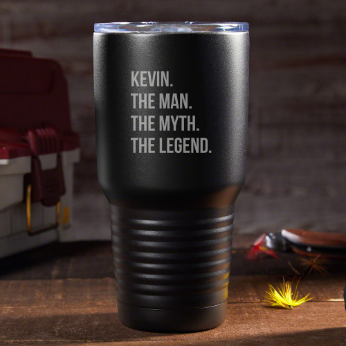 He only drinks the strongest of coffees, he can tie a tie in 5 seconds flat, he is a myth, a legend, yet a simple man. Give your legendary guy a gift he will love with this large personalized travel mug. Crafted from food grade 18/8 stainless steel, each #mug