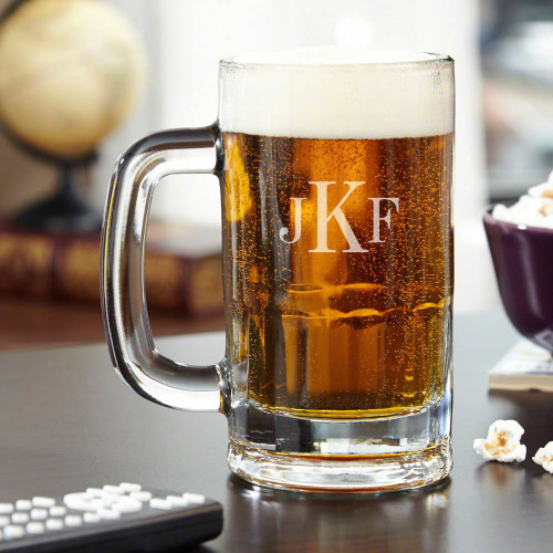 Bring a truly personal gift to your next occasion with our Benton Classic Monogram beer mug. These personalized beer mugs are made of sturdy, premium glass, and come custom engraved with the classic monogram of your choice. Each monogrammed beer mug featu #mug
