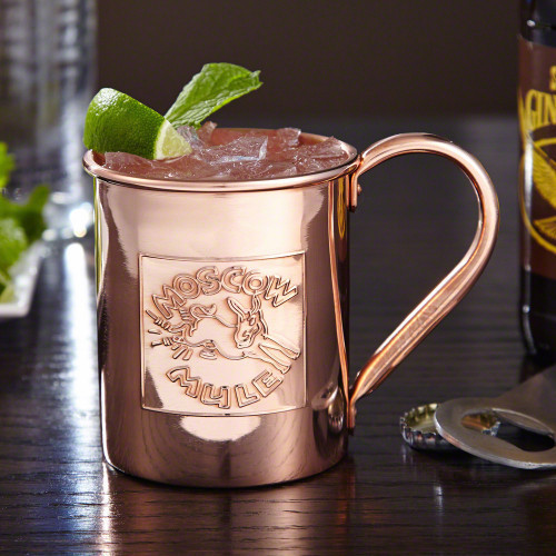 Maintain extra-cool temperature and style with your cocktails in our Donkey Kick 13.5 oz Moscow Mule mug. Fashioned after the classic copper mugs used at nightclubs and upscale restaurants during the 40s and 50s, these embossed mugs are non-lacquered, per #mug
