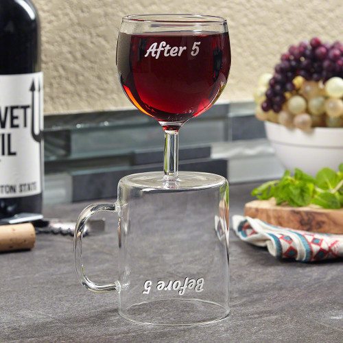 Working 9-5 and in need of a pick-me-up? Look no further than this combo coffee mug and wine glass for your before 5 and after 5 vices. This unique piece of glassware can be used in the office during a sluggish day and then taken home for that much needed #mug