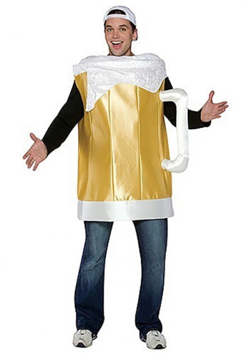 This beer mug costume is a funny beer Halloween costume that is also affordable. Get this funny alcohol costume for parties or St. Patrick's Day. #mug