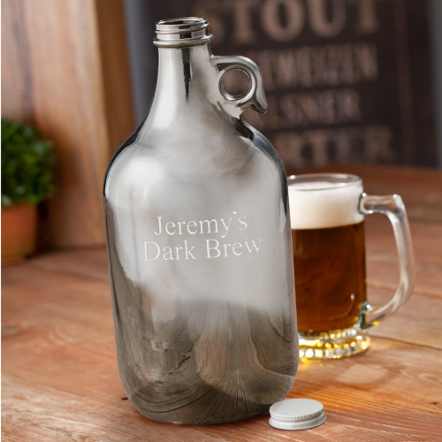 Hand dipped in real gun metal. There's nothing like pouring a frosty brew out of this masculine gunmetal growler. The gunmetal casing provides protection from light and keeps your craft beer from spoiling while also keeping it cold. Personalize this uniqu #mug
