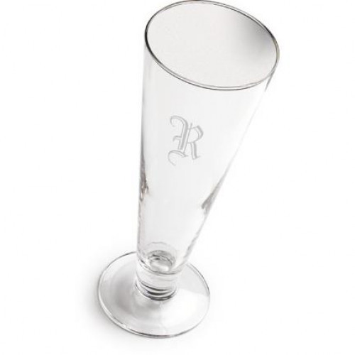 with its fluted shape and footed design, this traditional pilsner glass is the quintessential way to enjoy a cold glass of beer...and commemorate your big occasion. Holds 14.5 ounces. Personalized with two lines of up to 10 characters per line. #mug