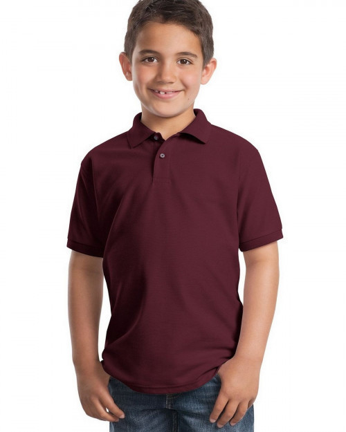 Port Authority Y500 Youth Silk Touch Polo - Burgundy - XS #silk