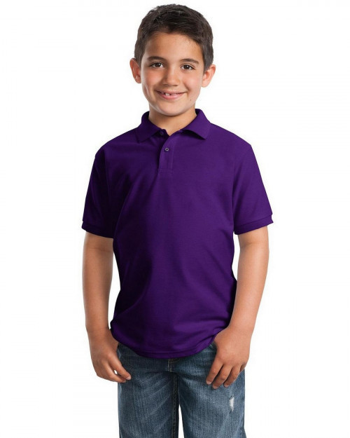Port Authority Y500 Youth Silk Touch Polo - Purple - XS #silk