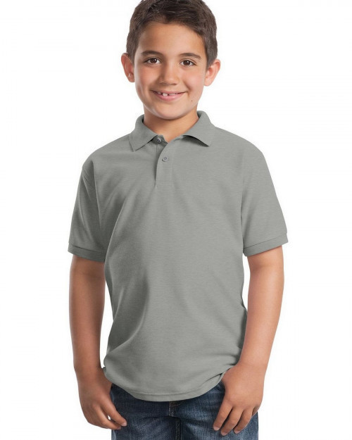 Port Authority Y500 Youth Silk Touch Polo - Cool Grey - XS #silk