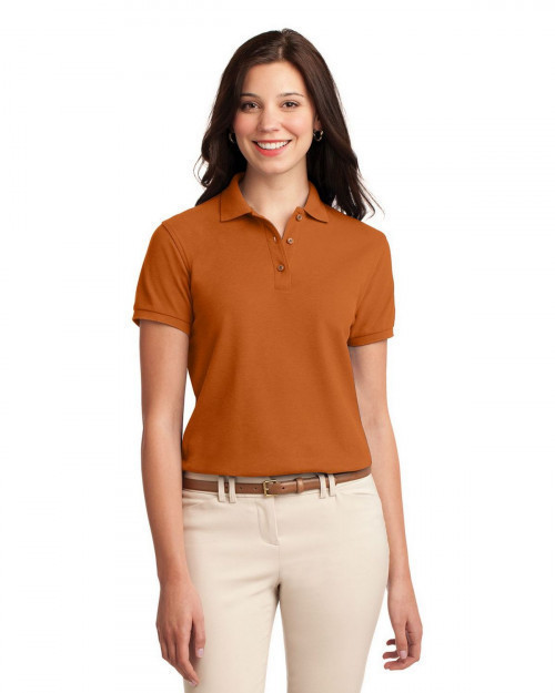 Port Authority L500 Women's Silk Touch Polo - Texas Orange - XS #silk