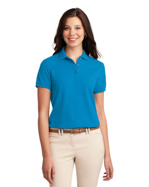Port Authority L500 Women's Silk Touch Polo - Turquoise - XS #silk
