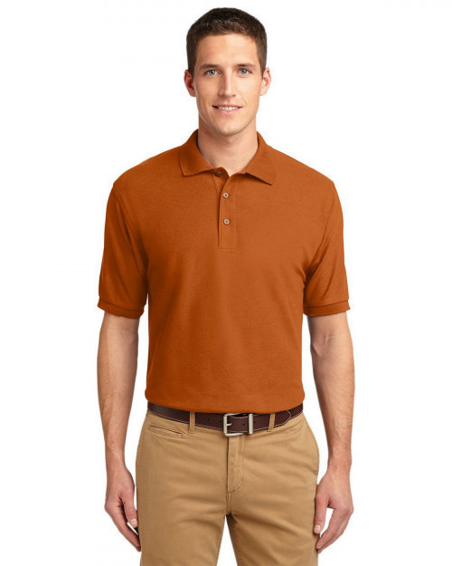 Port Authority K500 Men's Silk Touch Polo - Texas Orange - XS #silk