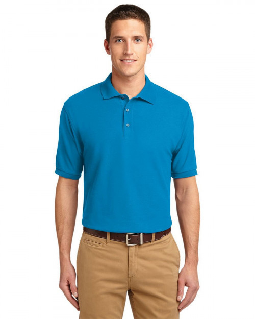 Port Authority K500 Men's Silk Touch Polo - Turquoise - XS #silk