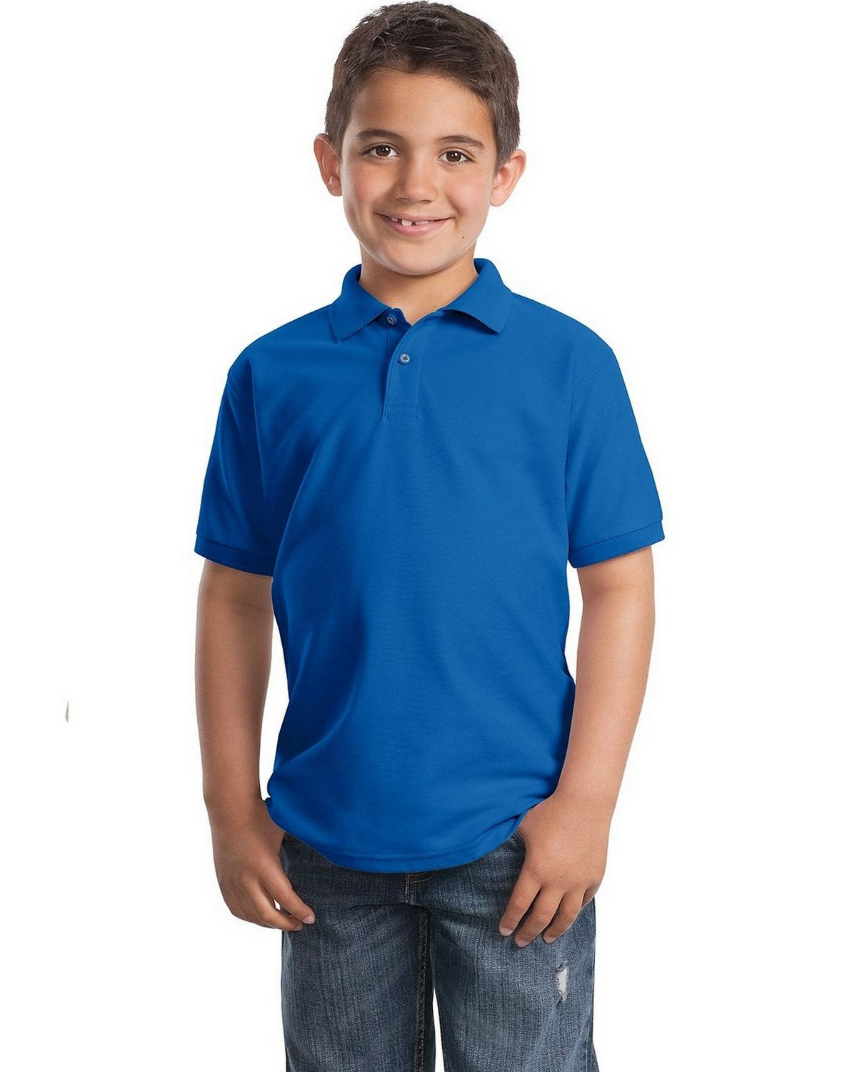 Port Authority Y500 Youth Silk Touch Polo - Royal - XS #silk