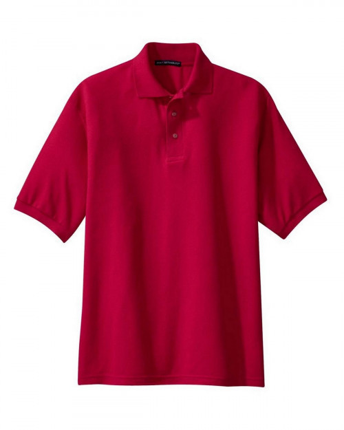 Port Authority TLK500 Men's Tall Silk Touch Polo - Red - LT #silk