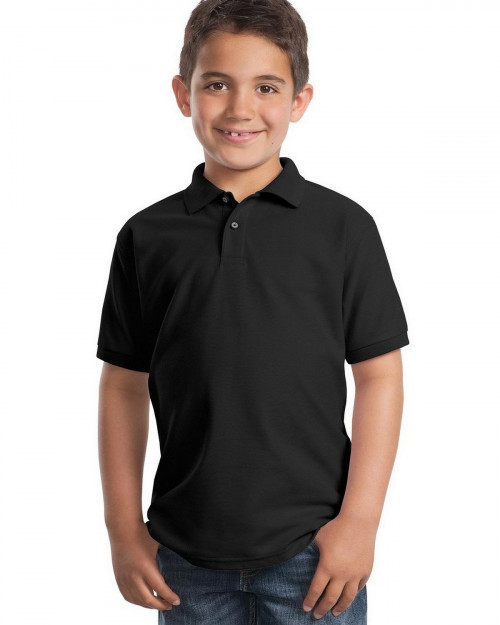 Port Authority Y500 Youth Silk Touch Polo - Black - XS #silk
