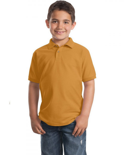 Port Authority Y500 Youth Silk Touch Polo - Gold - XS #silk