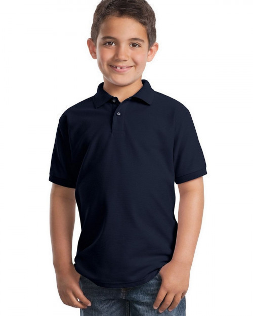Port Authority Y500 Youth Silk Touch Polo - Navy - XS #silk