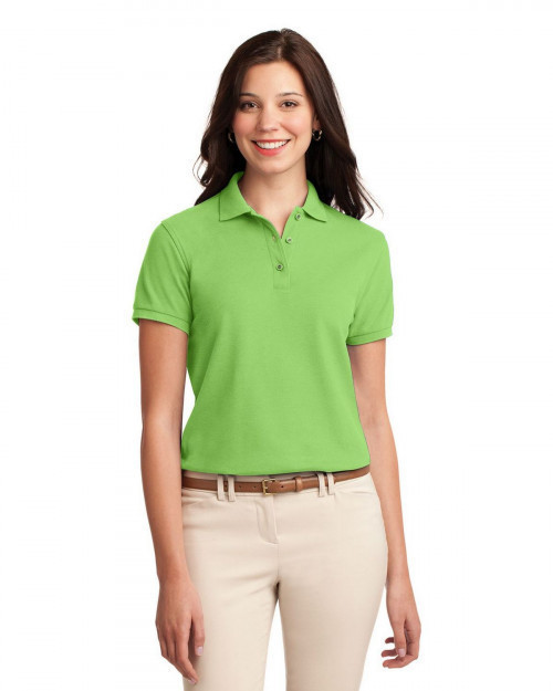 Port Authority L500 Women's Silk Touch Polo - Lime - XS #silk