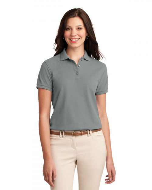 Port Authority L500 Women's Silk Touch Polo - Cool Grey - XS #silk