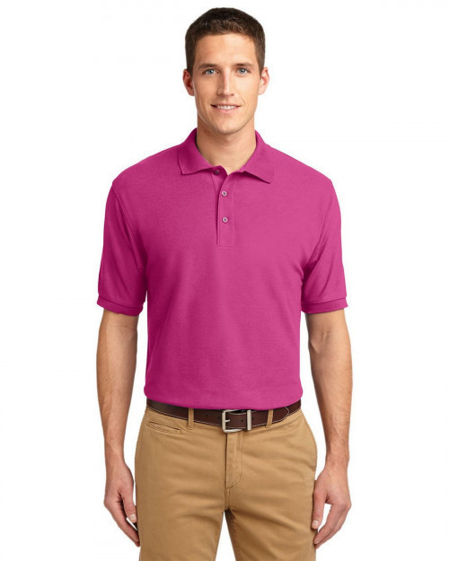 Port Authority K500 Men's Silk Touch Polo - Tropical Pink - XS #silk