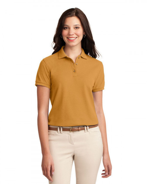 Port Authority L500 Women's Silk Touch Polo - Gold - XS #silk