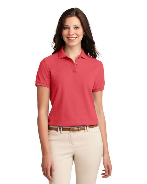 Port Authority L500 Women's Silk Touch Polo - Hibiscus - XS #silk
