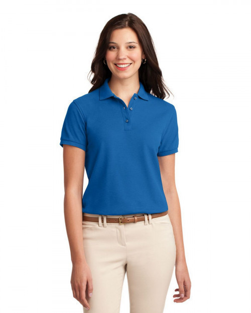 Port Authority L500 Women's Silk Touch Polo - Strong Blue - XS #silk