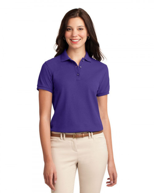 Port Authority L500 Women's Silk Touch Polo - Purple - XS #silk