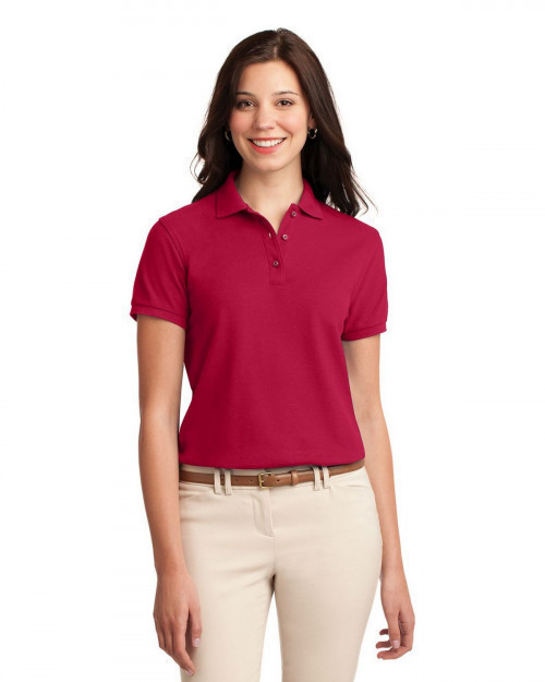 Port Authority L500 Women's Silk Touch Polo - Red - XS #silk