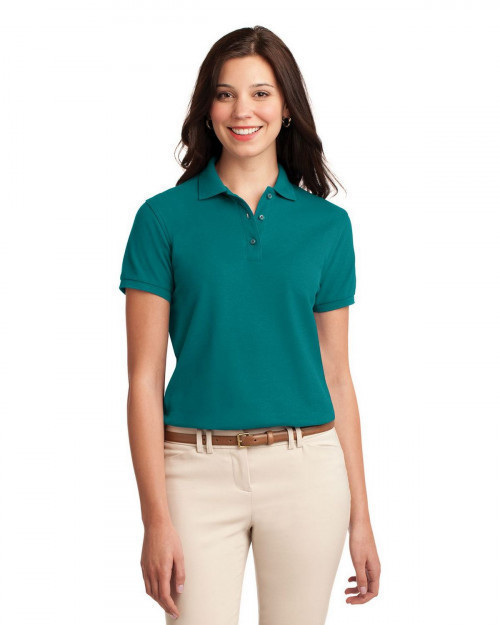 Port Authority L500 Women's Silk Touch Polo - Teal Green - XS #silk