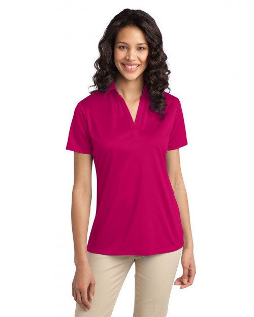 Port Authority L540 Women's Silk Touch Performance Polo - Pink Raspberry - XS #silk