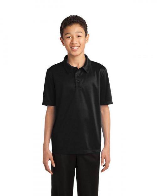 Port Authority Y540 Youth Silk Touch Performance Polo - Black - XS #silk